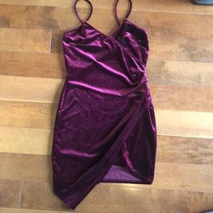 Velvet Spaghetti Strap Mini Dress